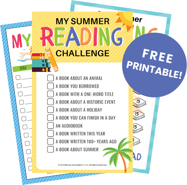 Kids reading challenge printable